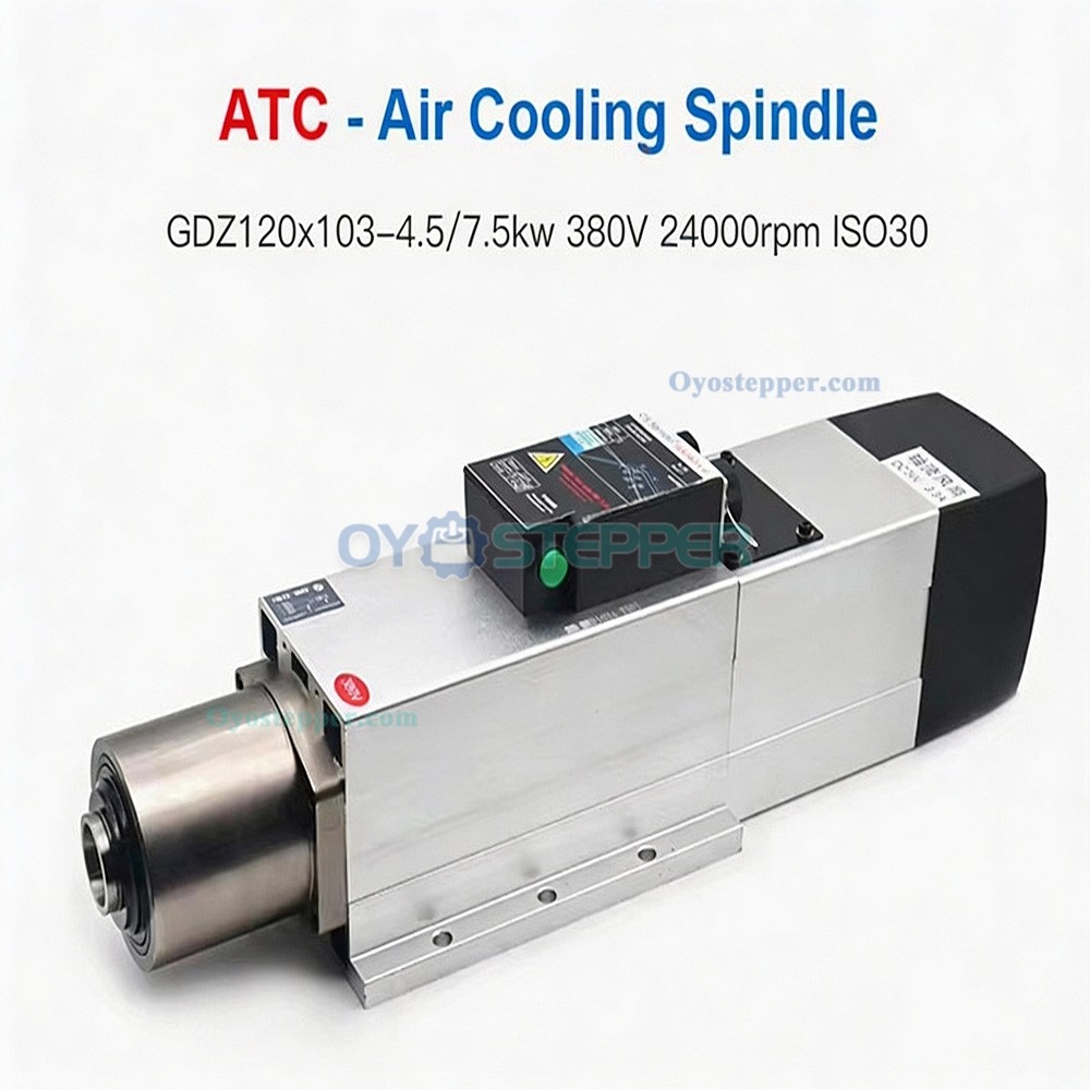 4.KW / 7.5KW ISO30 ATC Spindle Motor Air Cooled Spindle 220V/380V 24000 RPM for CNC Machine